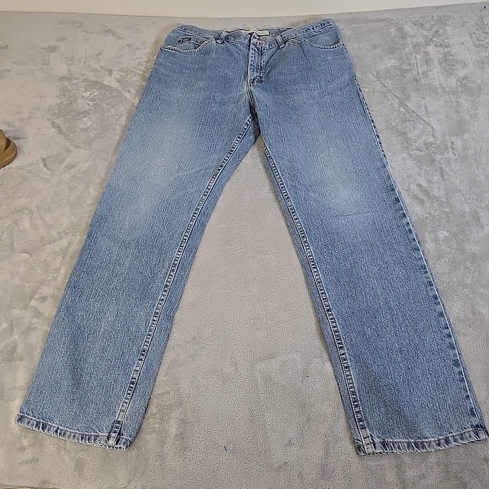 Lee Jeans Mens 34x31 Blue Light Wash Relaxed‎ Fit Straight Leg Casual